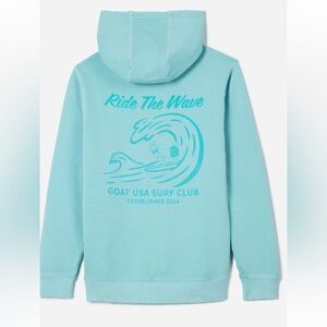 NWT GOAT USA Surf Club Aqua Hoodie large
